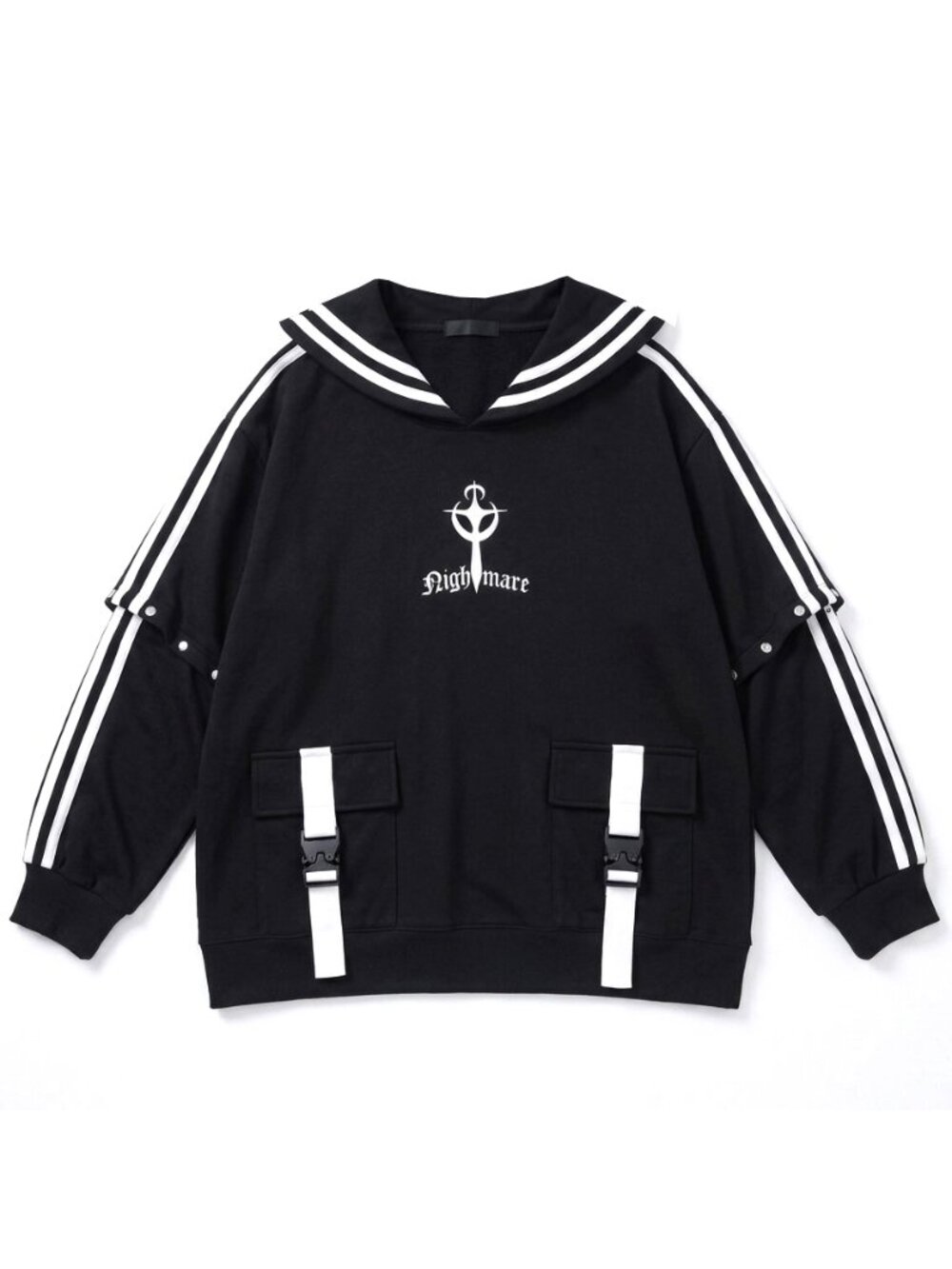 NEW RESHAM Nightmare Dark Sailor Black Oversized Pullover